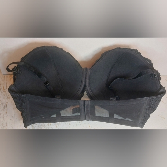 Smart and Sexy Black Lace Balconette Bra Size 42DD Adjustable Convertible Straps - Picture 7 of 11